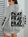 Pray On It Y2K Slogan Fleece Streetwear Hoodie