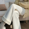 Fleece-lined Thickened Bottoms Loose-fit Casual Pants