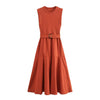 Sleeveless O-Neck Patchwork Dress