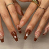 Colorful Glossy Acrylic Press On Nails Long Coffin Tips