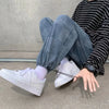 2024 Harajuku Style Men's Quick-Leg Pants Casual Feet Trousers, Loose Plaid Jeans
