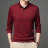 Polo Shirt Polo Collar Solid Men's Long Sleeve