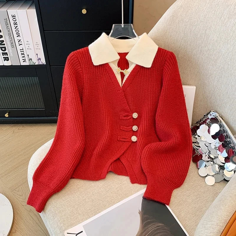 2025 Autumn Winter Slim Knitted Cardigan Sweater