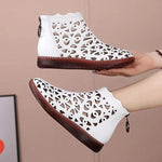 Genuine Leather Sandals Breathable Hole Boots Flat Soft Non-slip Comfortable
