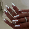 Pearl White Chrome Nails Art