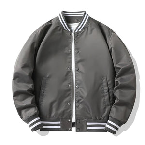 Men's Varsity Jacket Spring Fall Solid Korean Fashion Loose Bomber