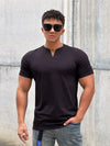 V neck Short Sleeve T Shirt Slim Fit Men cotton Casual Summer