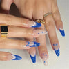 Colorful Glossy Acrylic Press On Nails Long Coffin Tips