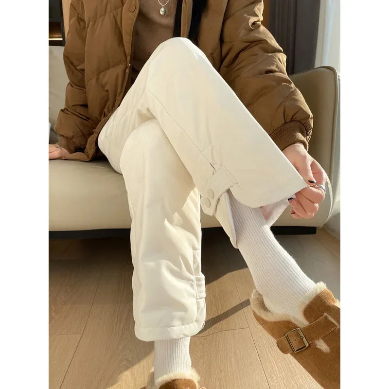 Winter Women's Trousers 2024 Thickened Warm
