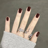 Acrylic RedBlack Gradient Press-on Nails Coffin Ballerina False