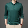 Polo Shirt Polo Collar Solid Men's Long Sleeve