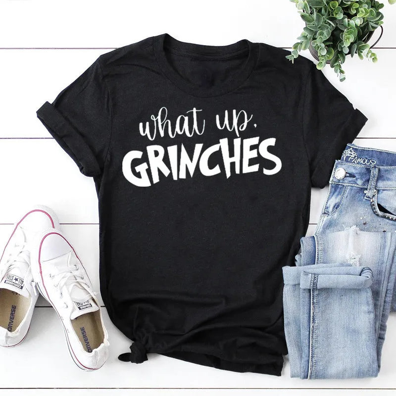 What Up Grinches Christmas Y2K Streetwear Top T-Shirt