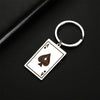 Punk Lucky Ace of Spades Keychain Stainless Steel Pendant