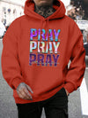 Pray Print Men's Casual Fleece Hoodie