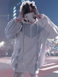 90s Harajuku Kawaii Pullover Fairycore Bandage Sweatshirt Y2k Women E-girl Goth Streetwear