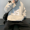 Casual Versatile V-neck Men Sweatshirt Korean Version Loose Male