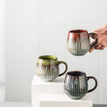 480ml Japanese style Kiln Glaze Coffee Mug Gradient Retro Ceramic Cup