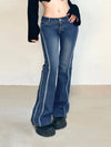 Women's High Waist Flare Jeans Low-Rise Bell Bottom Pants