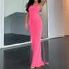 Backless Spaghetti Strap Fishtail Maxi Dress