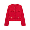2024 Hot Fashion Women Bomber Cropped Jackets Female Golden Button Blazer Spring