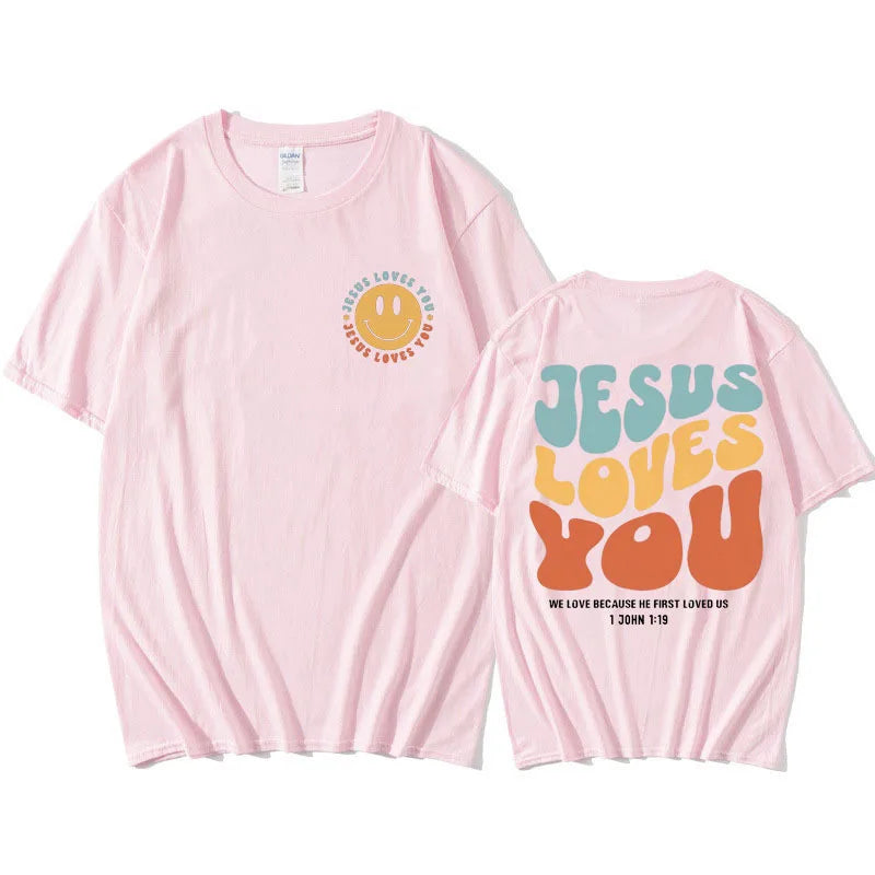 Jesus Loves You Funny T Shirt Men Christian Jesus Aesthetic T-shirt