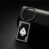 Punk Lucky Ace of Spades Keychain Stainless Steel Pendant