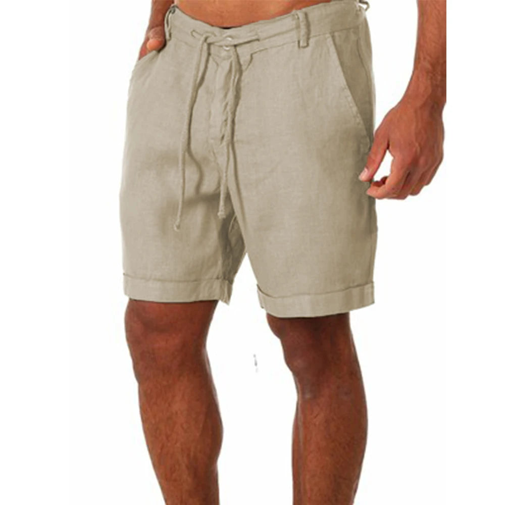 Men's Cotton Linen shorts Pants Male Summer