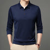 Polo Shirt Polo Collar Solid Men's Long Sleeve