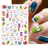 Cartoon Black Cat Nail Stickers Cute Graffiti Painting Kitten Designs
