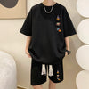 Summer Set Men Oversized T Shirt Shorts 2 Piece Outfits Short Sleeve moon rocket