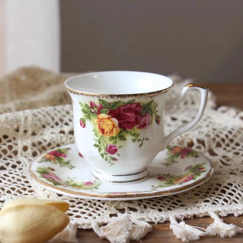 European Style Rose Porcelain Tea Set