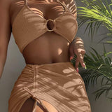 New High Elastic Bikini Set for 2023 Summer Three-piece