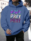 Pray Print Men's Casual Fleece Hoodie