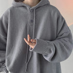 Classic Solid Color Casual Hoodies Oversized Loose Hooded Knitwear