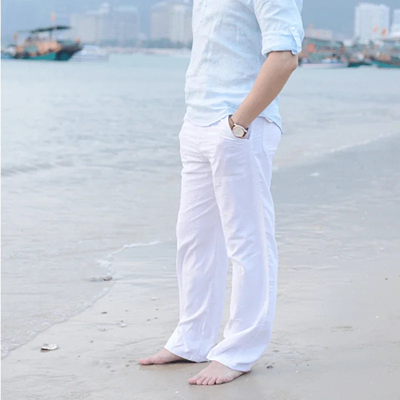2025 Pants Elastic Waist Casual Solid Color Trousers Baggy Loose