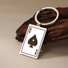 Punk Lucky Ace of Spades Keychain Stainless Steel Pendant