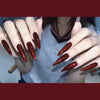 Acrylic RedBlack Gradient Press-on Nails Coffin Ballerina False