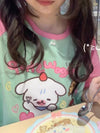 Y2k Harajuku Patchwork T Shirts Jaanese Fashion Kawaii Sweet Streetwear Summer 2024