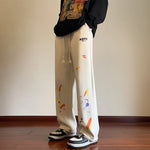 Graffiti Print Sweatpants Harajuku Wide Leg Trousers Spring Fashion Streetwear