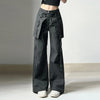 Y2K Black Cargo Pants –Mid-Waist Loose Fit with Drawstring