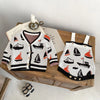 2024 Autumn Baby Clothes 0-3Y Girls Sailing Jacquard Knitted Bodysuit Infant Boys