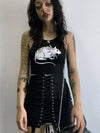 Mouse Print Black Tank Goth Sexy Bodycon Cropped Tops Women Streetwear Harajuku