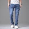 Thin Men's Elastic Cotton Jeans Fashion Gray Comfortable
