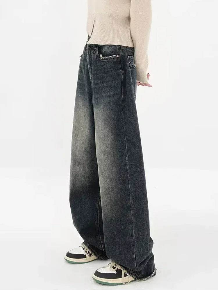 Harajuku Y2K Baggy Streetwear Retro Autumn High Waist Pants Loose Wide Leg