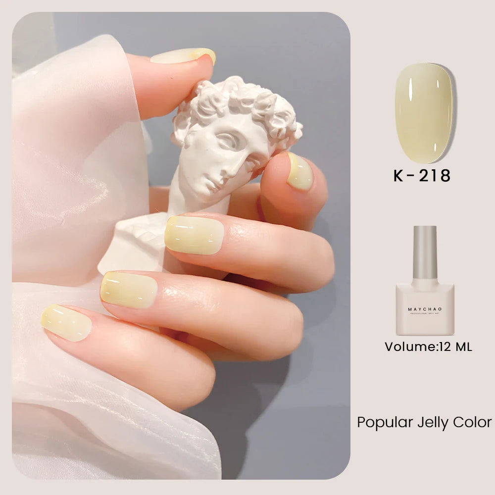 12ml Jelly Gel Nail Polish Semi-permanent Top Coat Soak Off Uv Led
