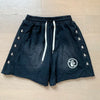 Washed Black Pure Cotton Hell Star Shorts High Quality Casual