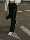 Women's High Waisted Faux Leather Pants