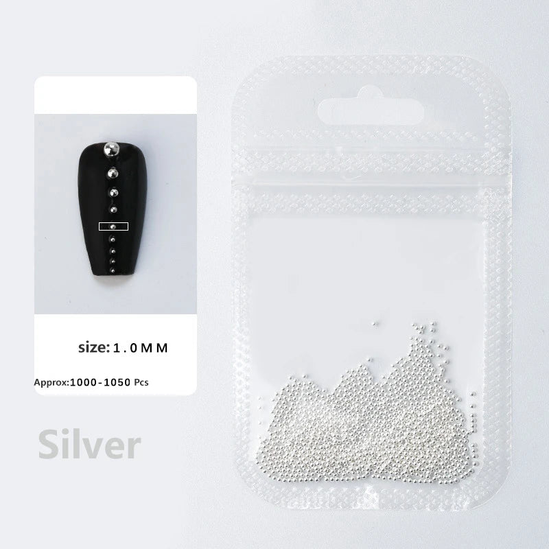 0.4mm-1.5mm Nail Art Beads Steel Ball Metal Micro Caviars Alloy