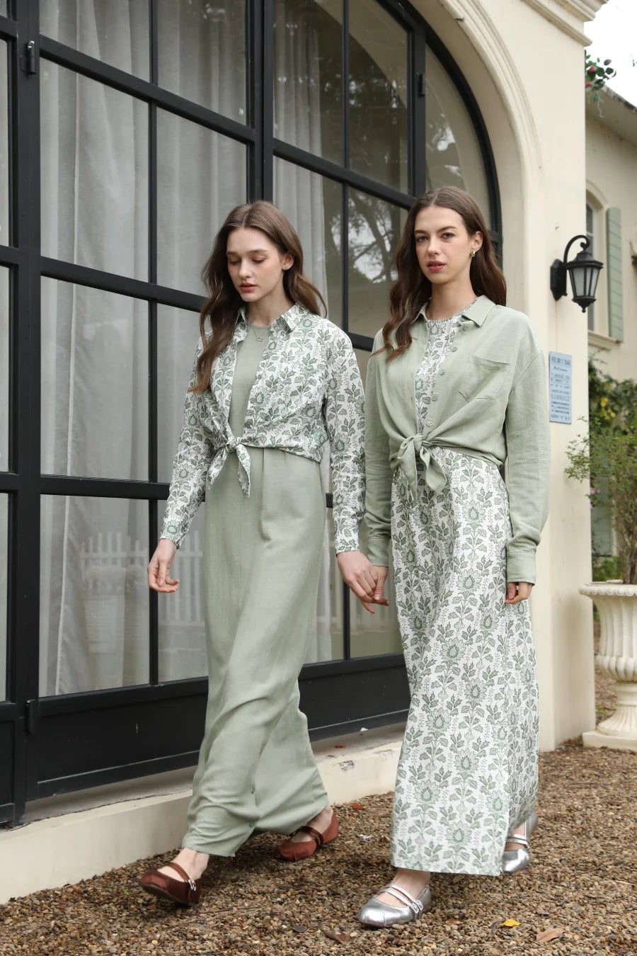 linen shirt + dress collection high quality print linen and knitting cardigan