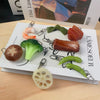 PVC Fake Braised Pork Broccoli Keychain Creative Simulation Food Pendant